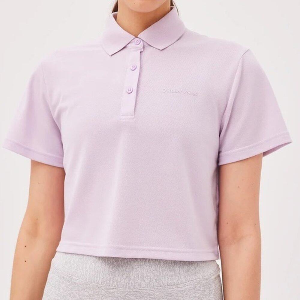 Outdoor Voices Birdie Cropped Polo Morning Glory Size 3X